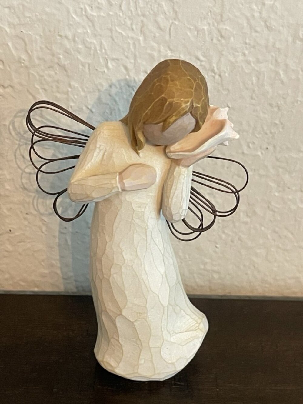 Willow Tree Vintage 2004 Thinking Of You Figurine By Susan Lordi  Angel Seashell